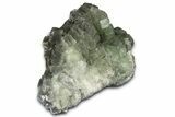 Green Cubic Fluorite Crystal Cluster on Matrix - China #372109-2